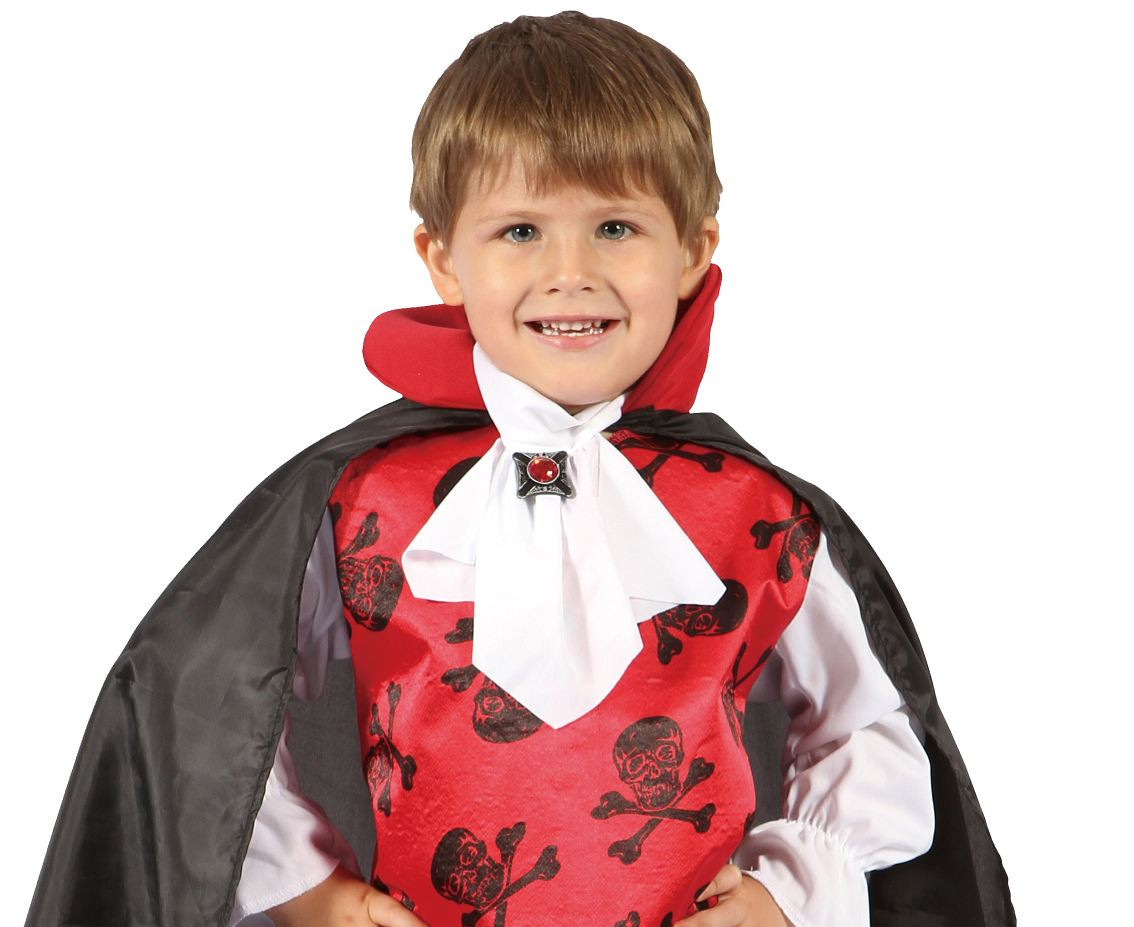 Role play-set for child Red Vampire (shirt with vest, cape, jabot), size 92/104 cm